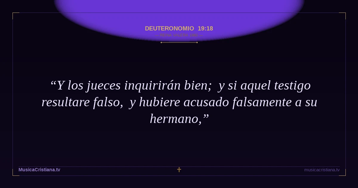 Deuteronomio 19:18 — Biblia Reina Valera 1960 — MusicaCristiana.tv