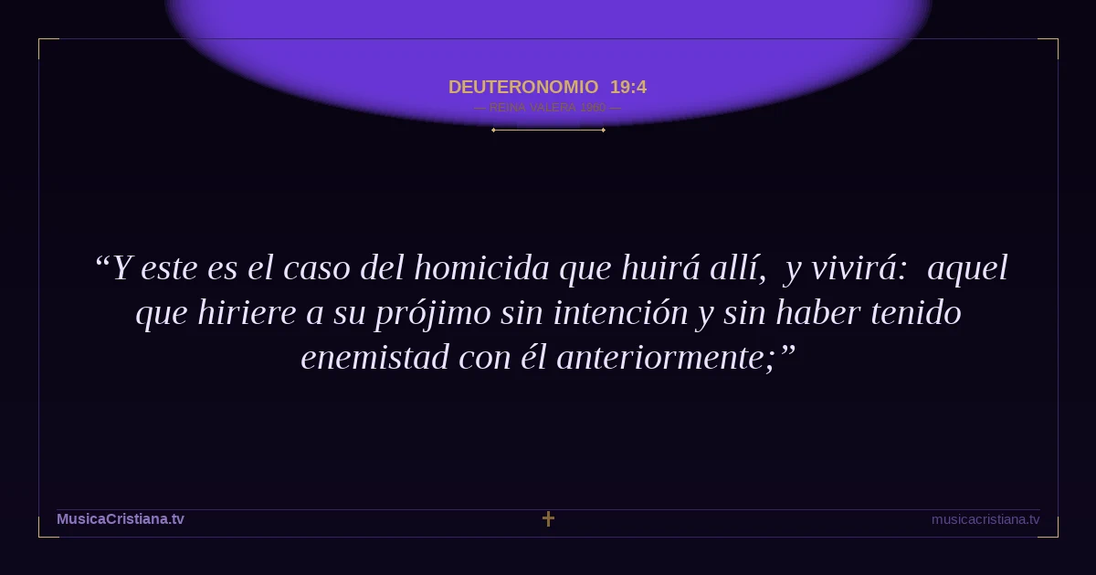 Deuteronomio 19:4 — Biblia Reina Valera 1960 — MusicaCristiana.tv