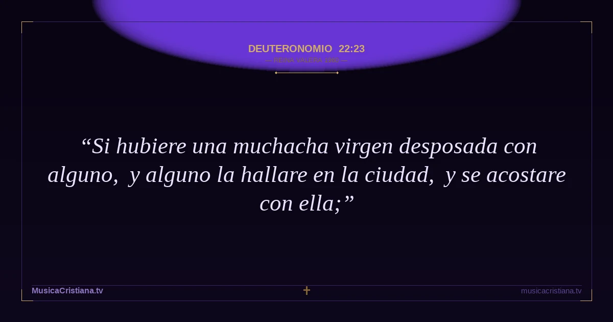 Deuteronomio 22:23 — Biblia Reina Valera 1960 — MusicaCristiana.tv