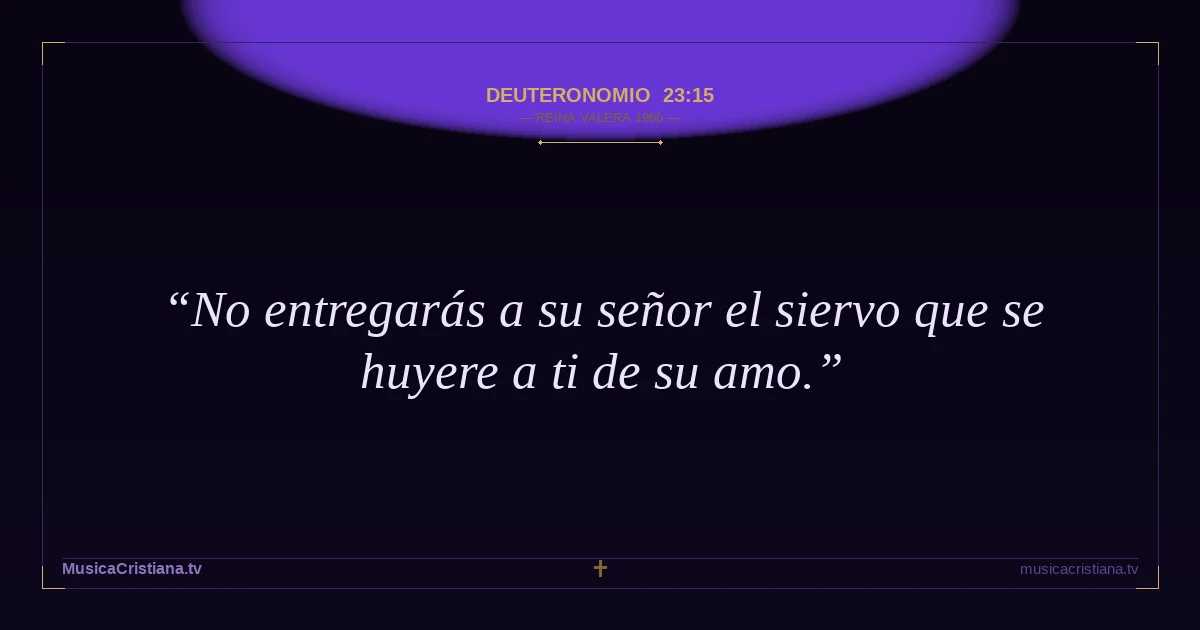 Deuteronomio 23:15 — Biblia Reina Valera 1960 — MusicaCristiana.tv