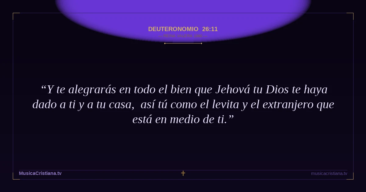 Deuteronomio 26:11 — Biblia Reina Valera 1960 — MusicaCristiana.tv