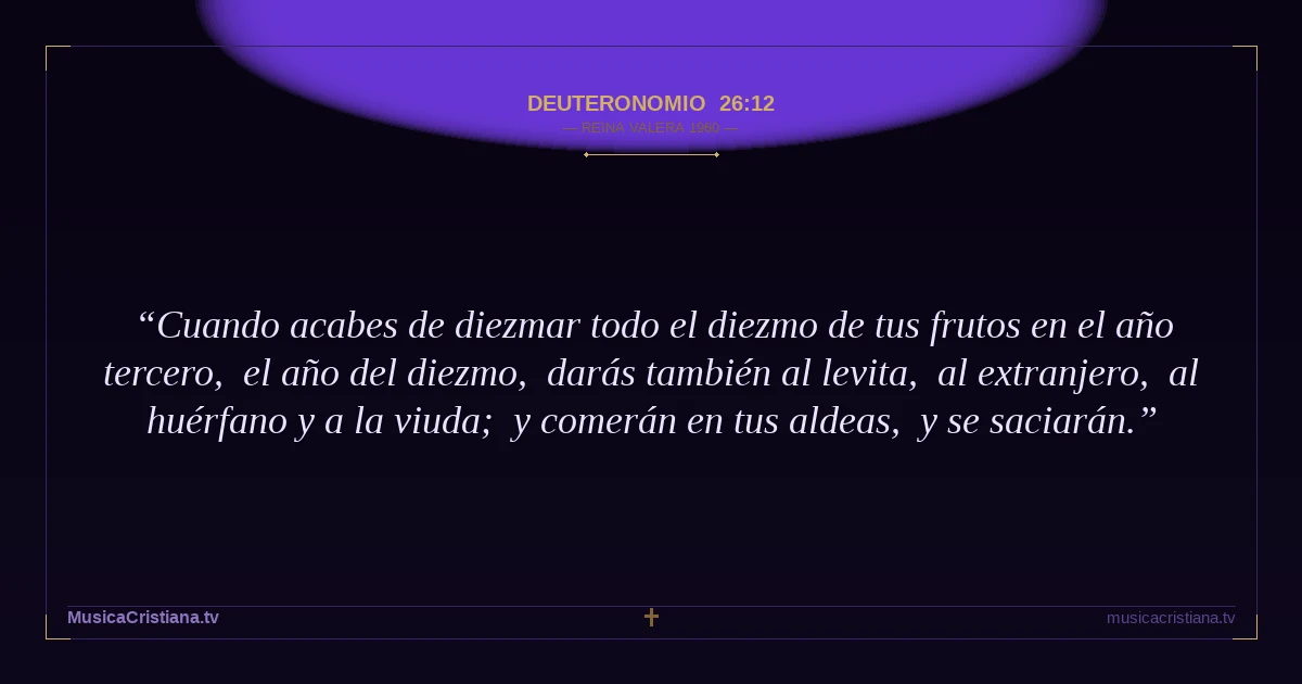 Deuteronomio 26:12 — Biblia Reina Valera 1960 — MusicaCristiana.tv