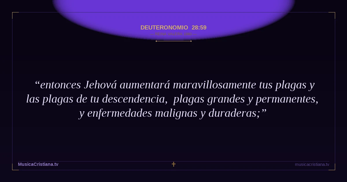 Deuteronomio 28:59 — Biblia Reina Valera 1960 — MusicaCristiana.tv