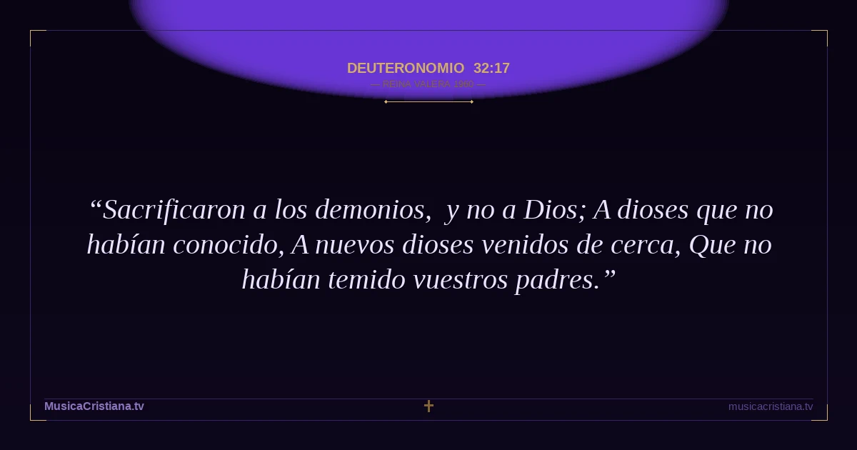 Deuteronomio 32:17 — Biblia Reina Valera 1960 — MusicaCristiana.tv