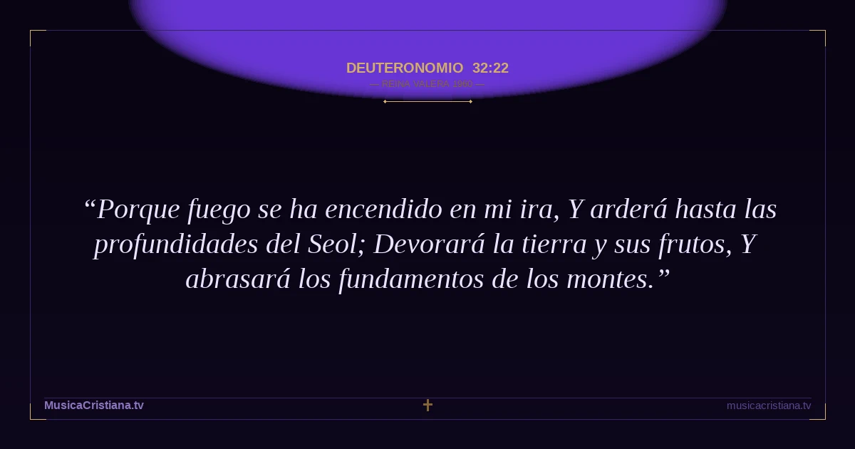 Deuteronomio 32:22 — Biblia Reina Valera 1960 — MusicaCristiana.tv