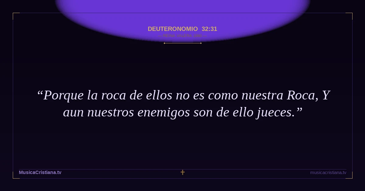 Deuteronomio 32:31 — Biblia Reina Valera 1960 — MusicaCristiana.tv