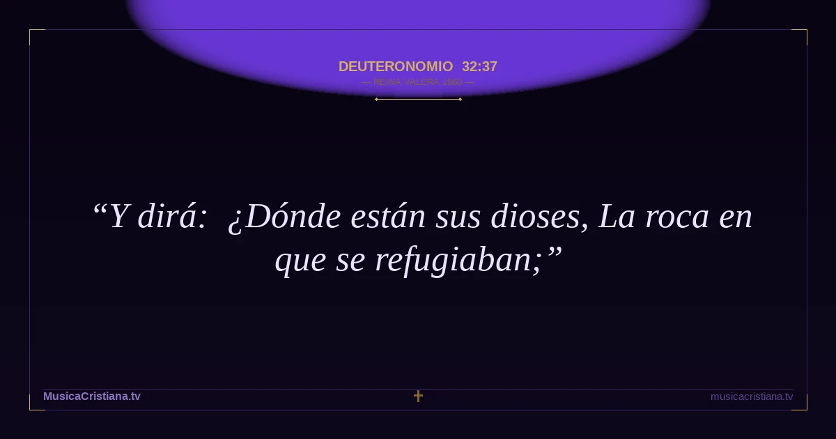 Deuteronomio 32:37 — Biblia Reina Valera 1960 — MusicaCristiana.tv