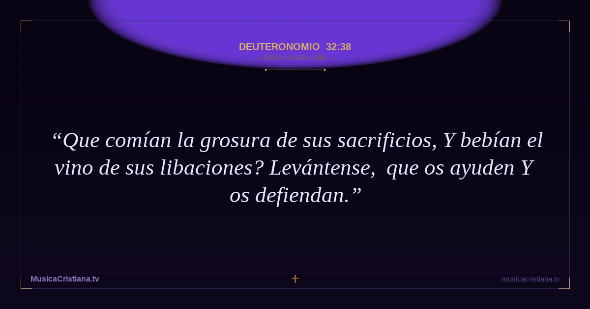 Deuteronomio 32:38 — Biblia Reina Valera 1960 — MusicaCristiana.tv