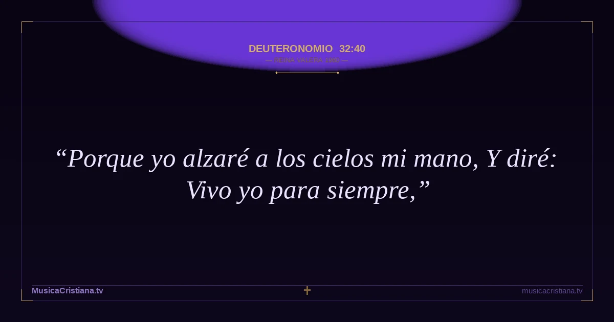 Deuteronomio 32:40 — Biblia Reina Valera 1960 — MusicaCristiana.tv