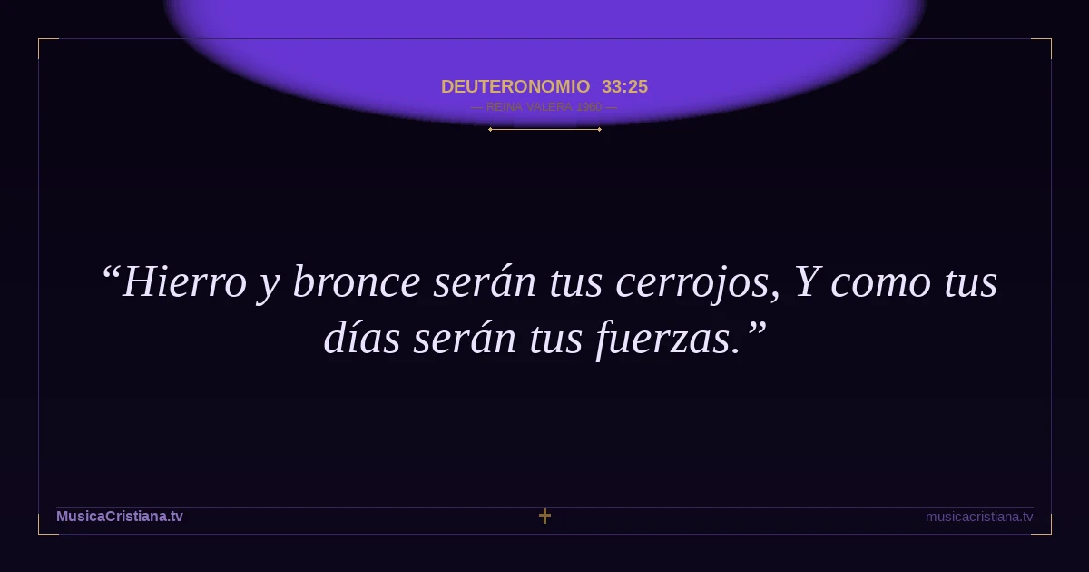 Deuteronomio 33:25 — Biblia Reina Valera 1960 — MusicaCristiana.tv