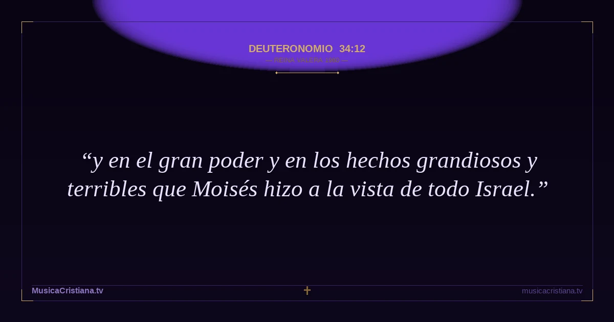 Deuteronomio 34:12 — Biblia Reina Valera 1960 — MusicaCristiana.tv