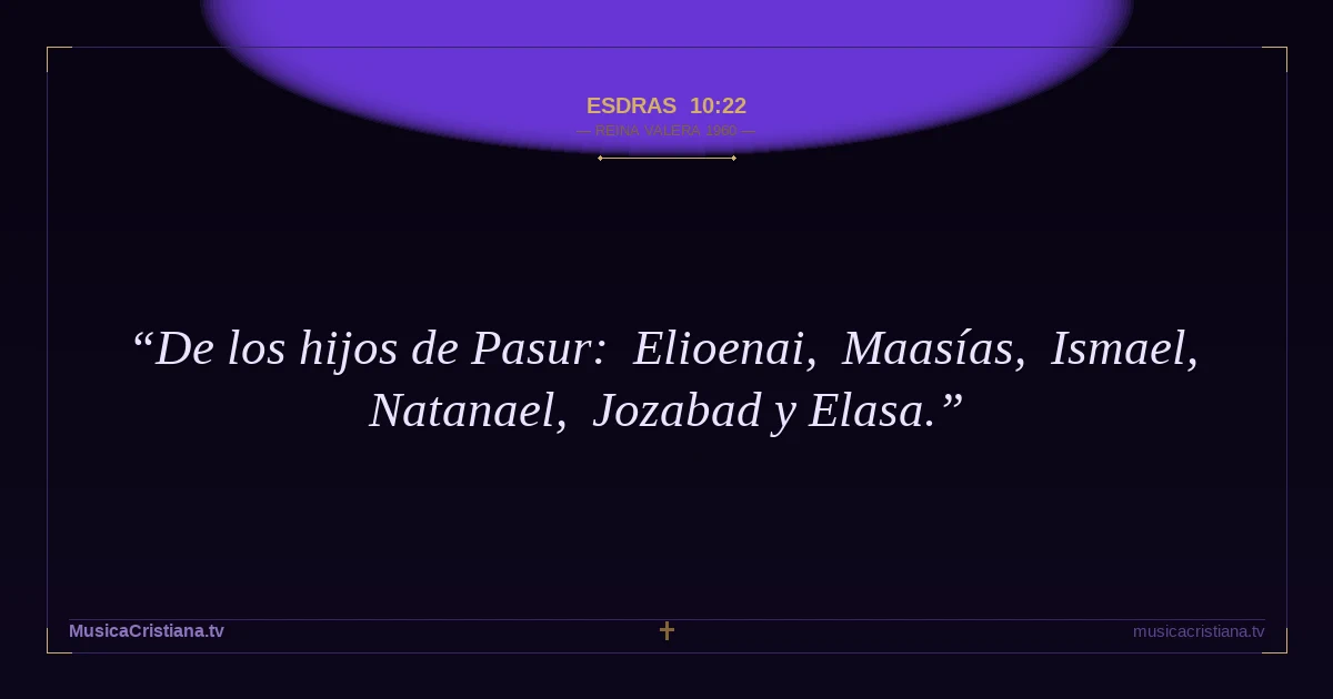 Esdras 10:22 — Biblia Reina Valera 1960 — MusicaCristiana.tv
