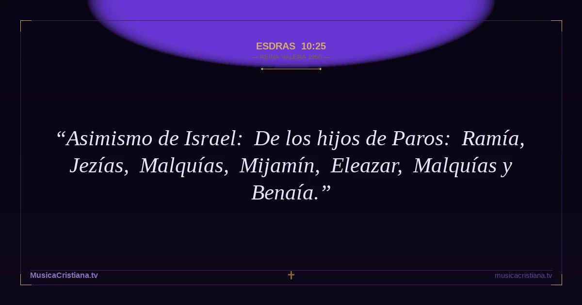 Esdras 10:25 — Biblia Reina Valera 1960 — MusicaCristiana.tv