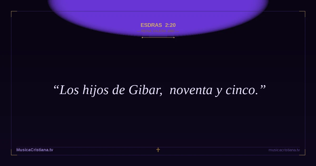 Esdras 2:20 — Biblia Reina Valera 1960 — MusicaCristiana.tv