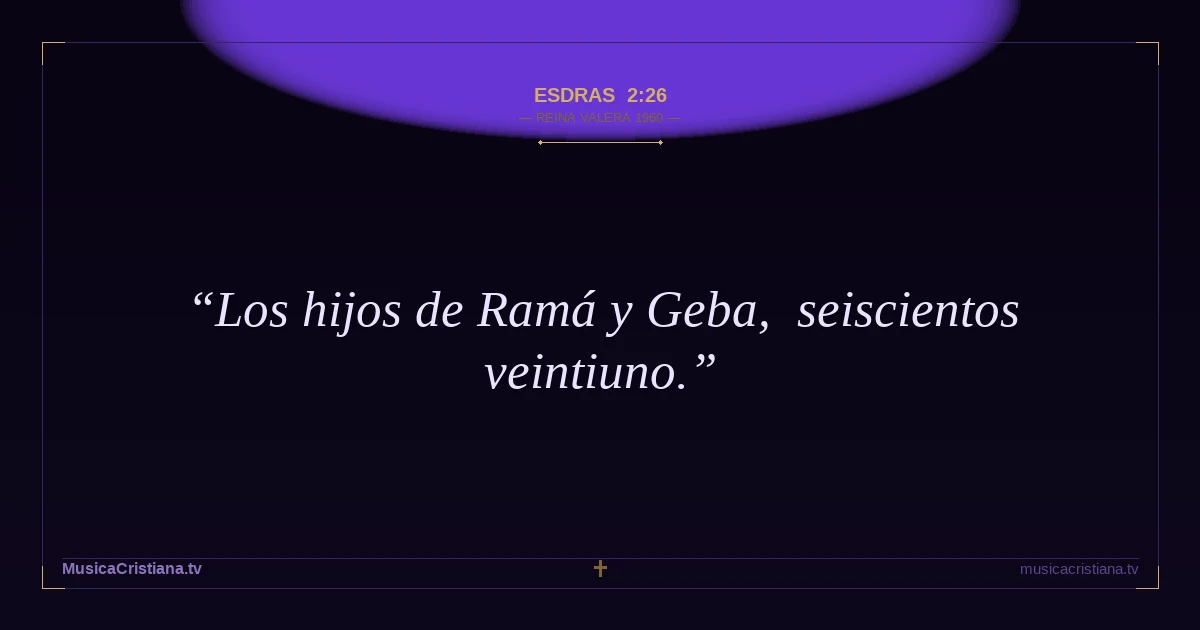 Esdras 2:26 — Biblia Reina Valera 1960 — MusicaCristiana.tv