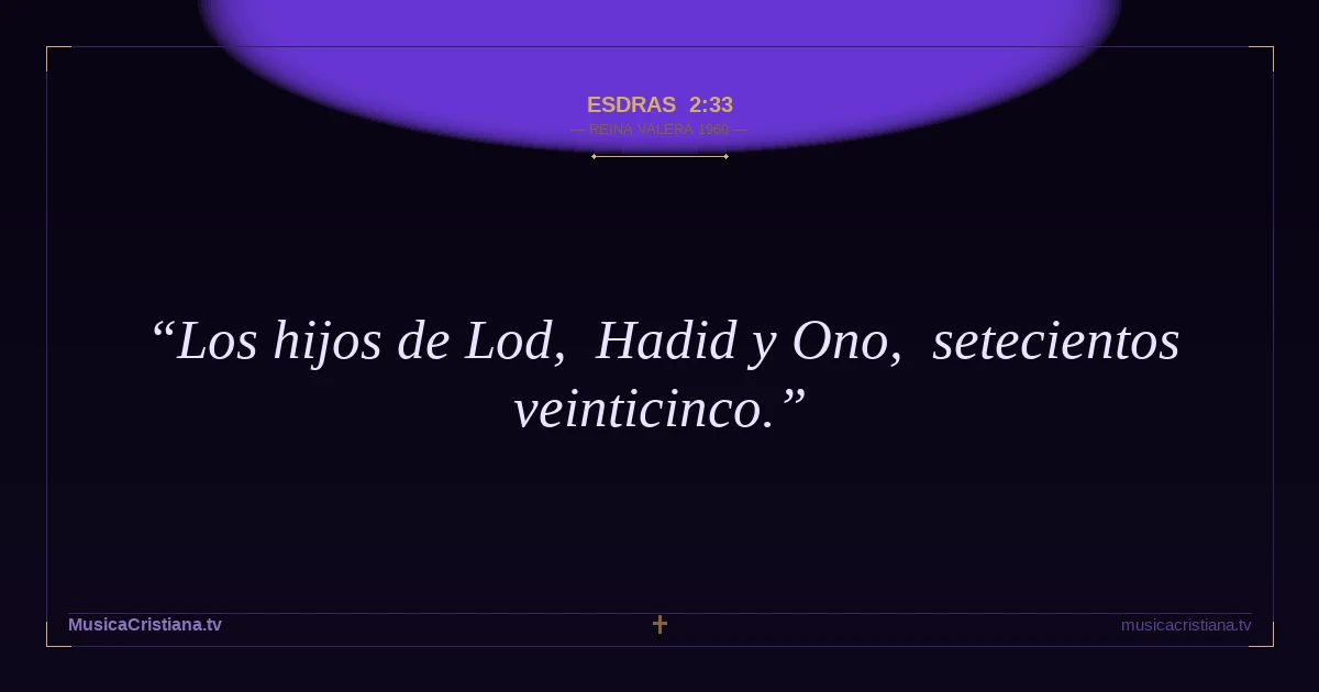 Esdras 2:33 — Biblia Reina Valera 1960 — MusicaCristiana.tv