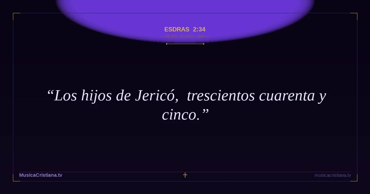 Esdras 2:34 — Biblia Reina Valera 1960 — MusicaCristiana.tv