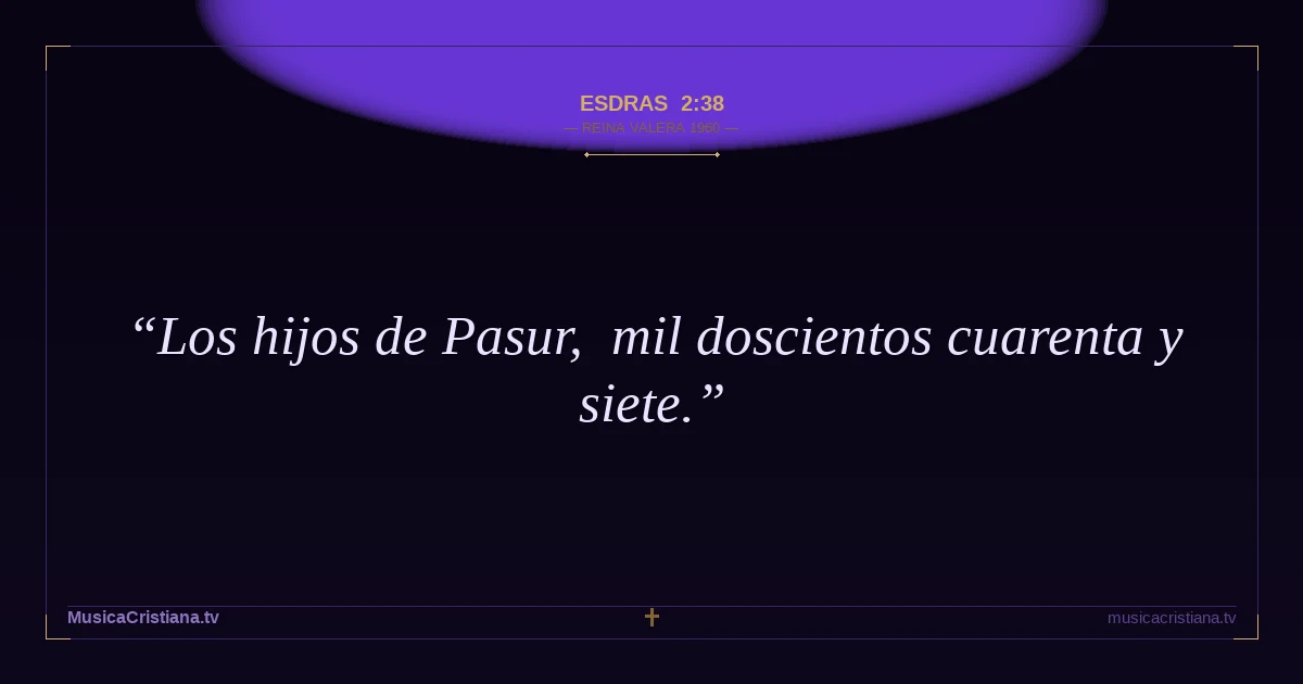 Esdras 2:38 — Biblia Reina Valera 1960 — MusicaCristiana.tv