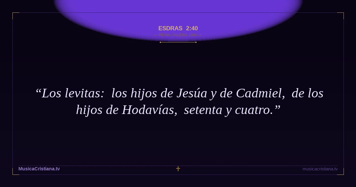 Esdras 2:40 — Biblia Reina Valera 1960 — MusicaCristiana.tv