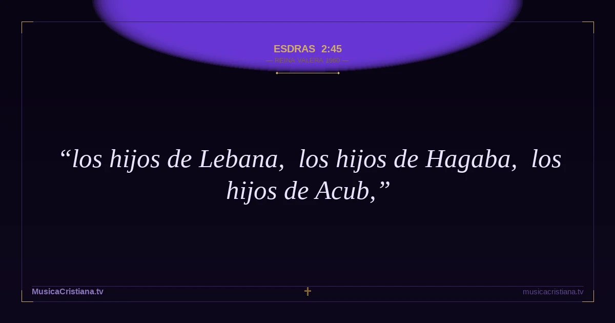 Esdras 2:45 — Biblia Reina Valera 1960 — MusicaCristiana.tv