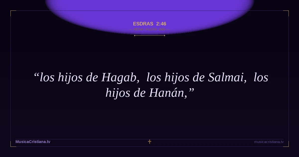 Esdras 2:46 — Biblia Reina Valera 1960 — MusicaCristiana.tv