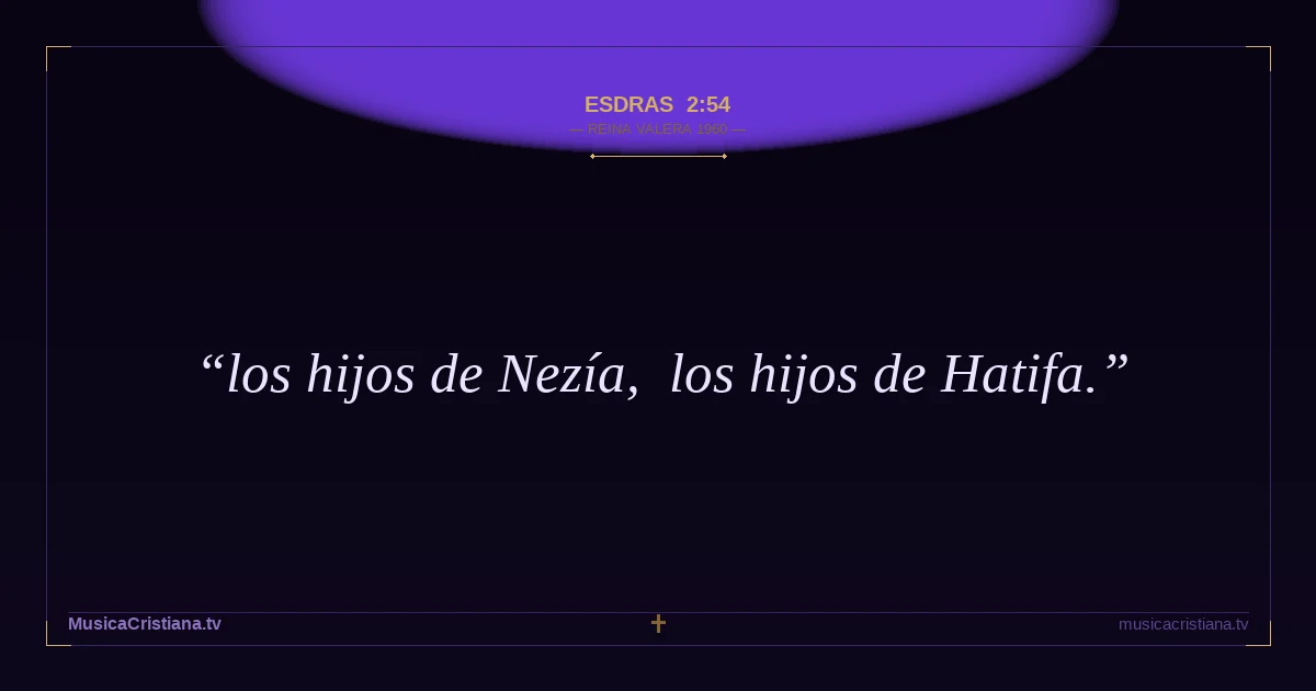 Esdras 2:54 — Biblia Reina Valera 1960 — MusicaCristiana.tv