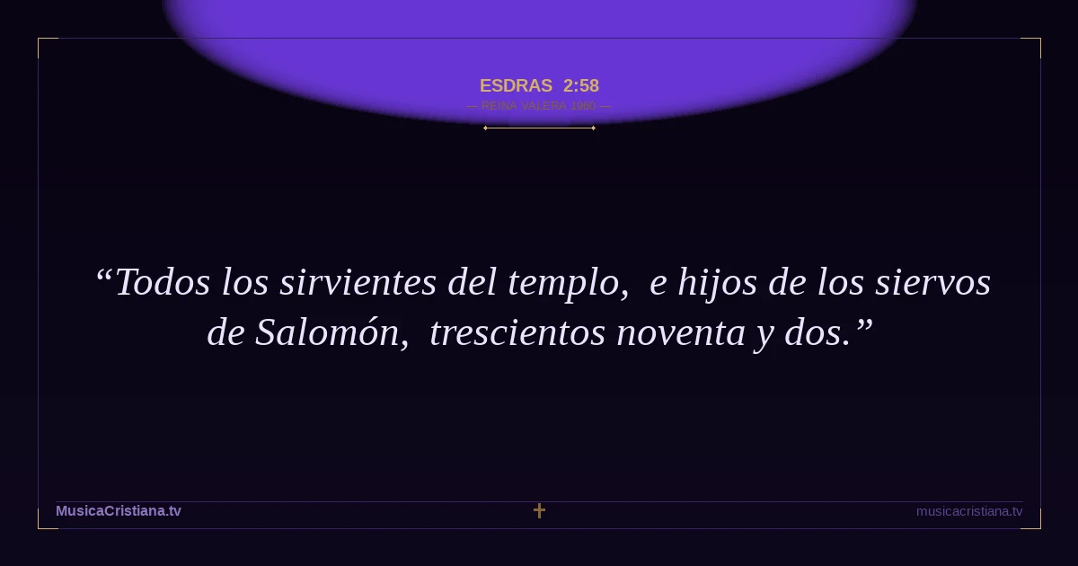 Esdras 2:58 — Biblia Reina Valera 1960 — MusicaCristiana.tv