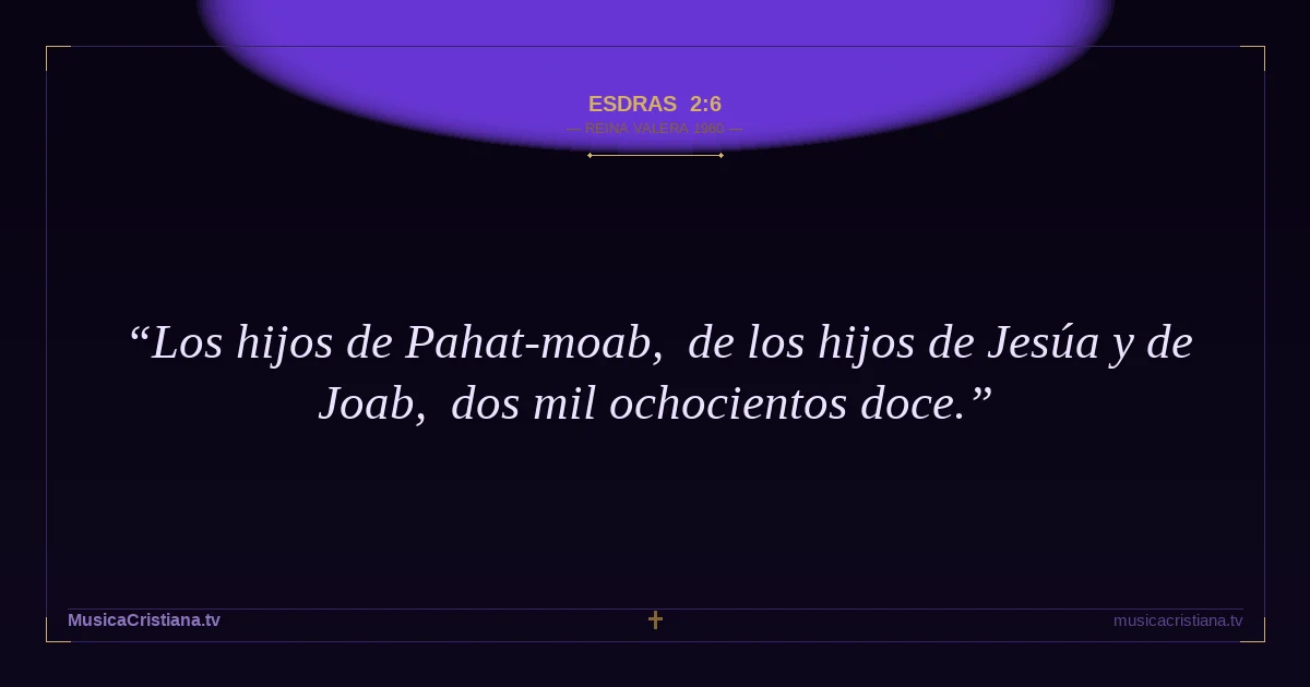 Esdras 2:6 — Biblia Reina Valera 1960 — MusicaCristiana.tv