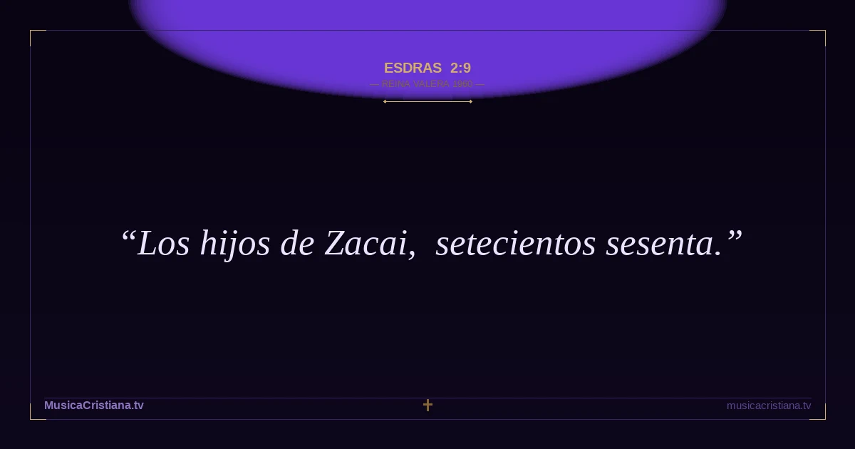 Esdras 2:9 — Biblia Reina Valera 1960 — MusicaCristiana.tv