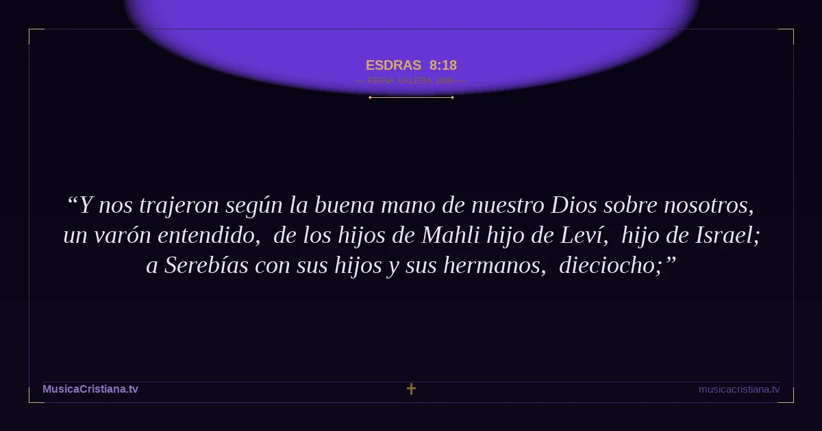 Esdras 8:18 — Biblia Reina Valera 1960 — MusicaCristiana.tv