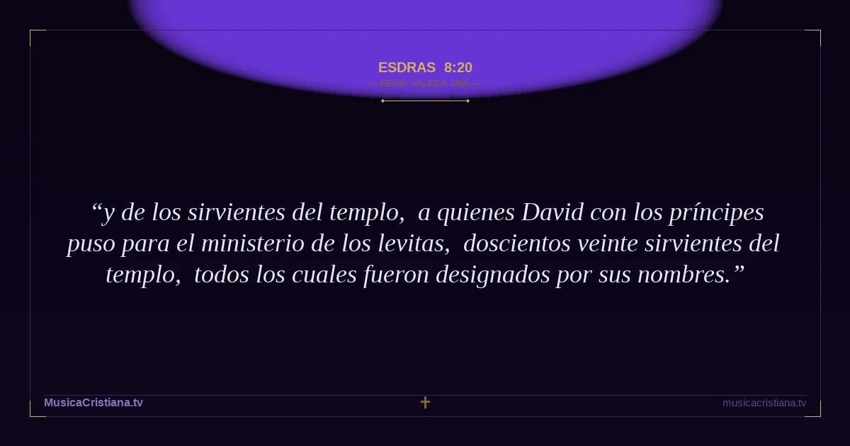 Esdras 8:20 — Biblia Reina Valera 1960 — MusicaCristiana.tv