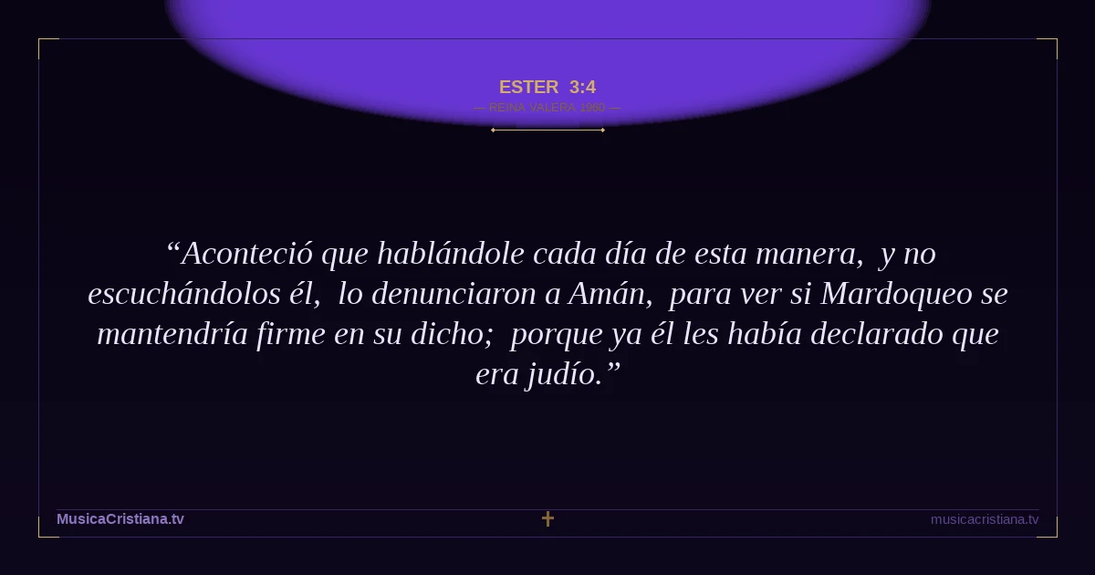 Ester 3:4 — Biblia Reina Valera 1960 — MusicaCristiana.tv