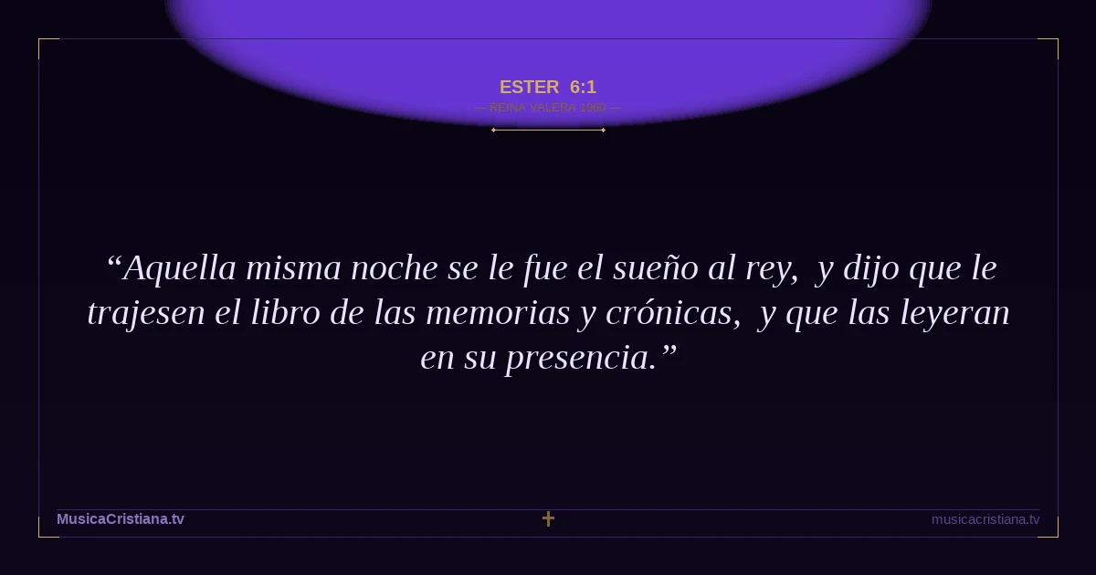 Ester 6:1 — Biblia Reina Valera 1960 — MusicaCristiana.tv