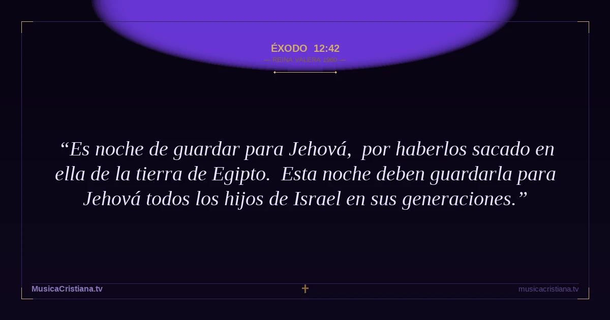 Éxodo 12:42 — Biblia Reina Valera 1960 — MusicaCristiana.tv