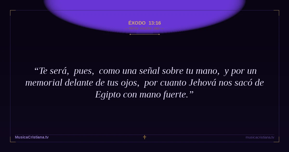 Éxodo 13:16 — Biblia Reina Valera 1960 — MusicaCristiana.tv