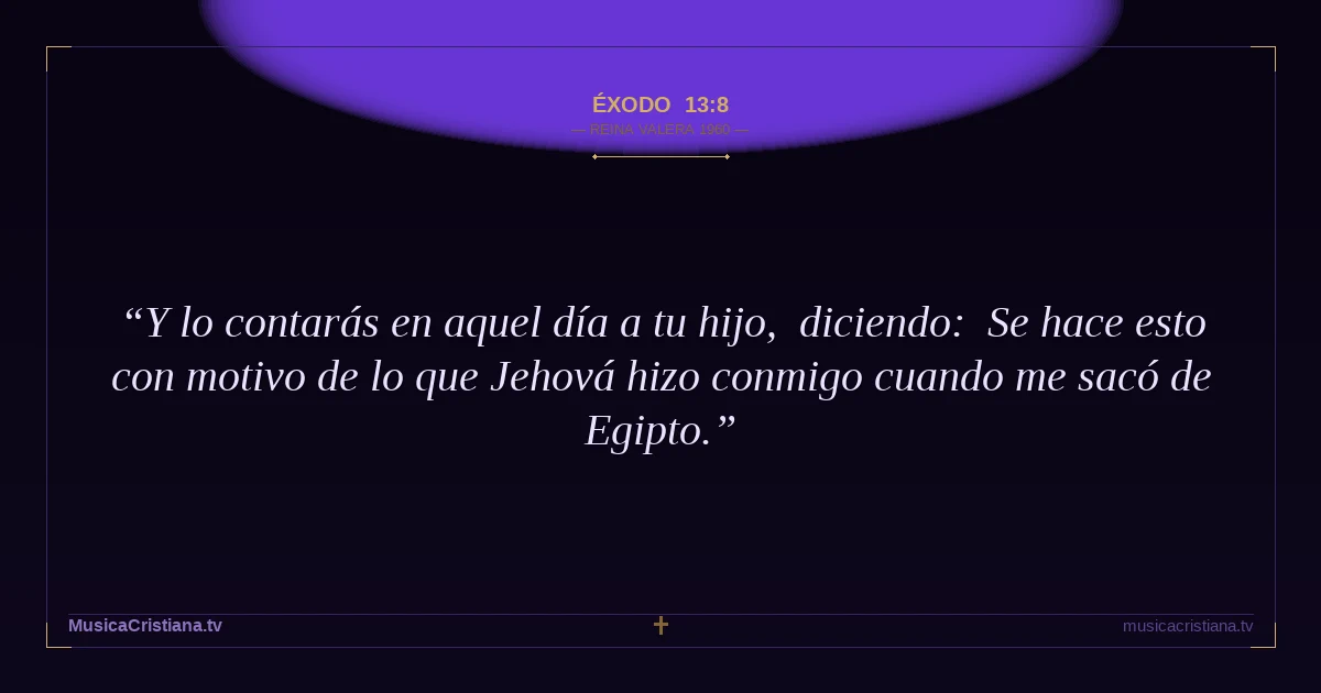 Éxodo 13:8 — Biblia Reina Valera 1960 — MusicaCristiana.tv