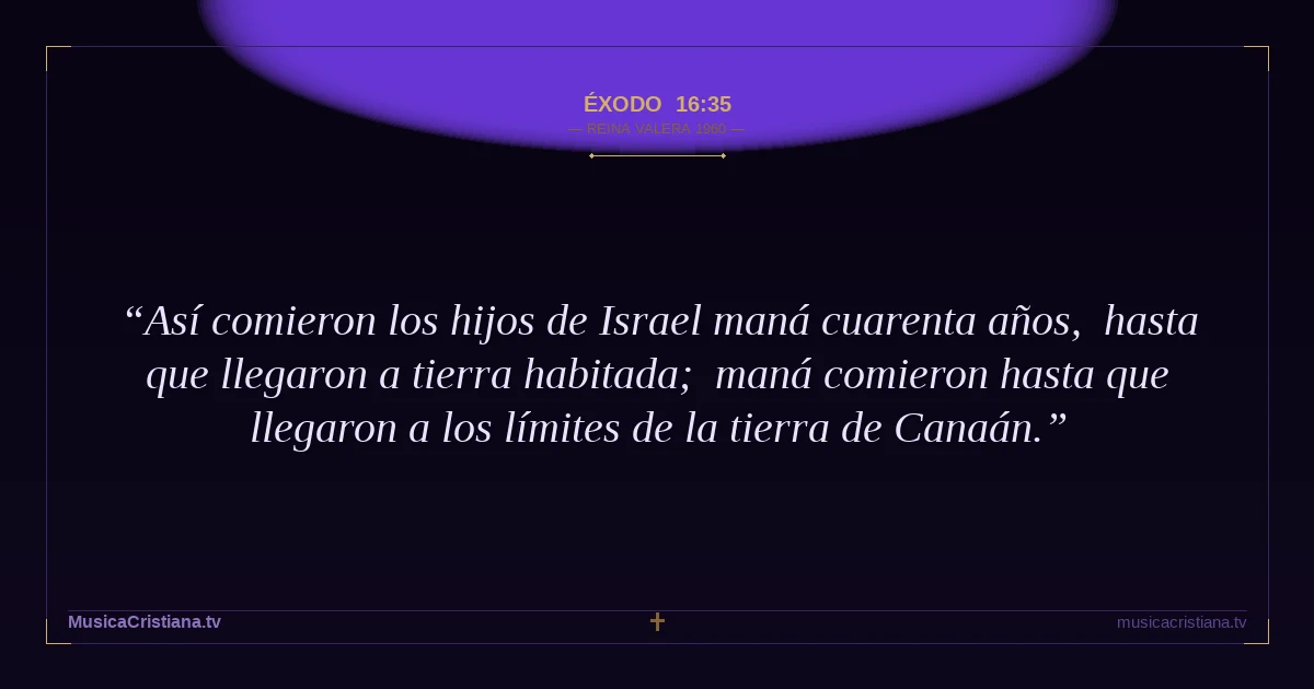Éxodo 16:35 — Biblia Reina Valera 1960 — MusicaCristiana.tv