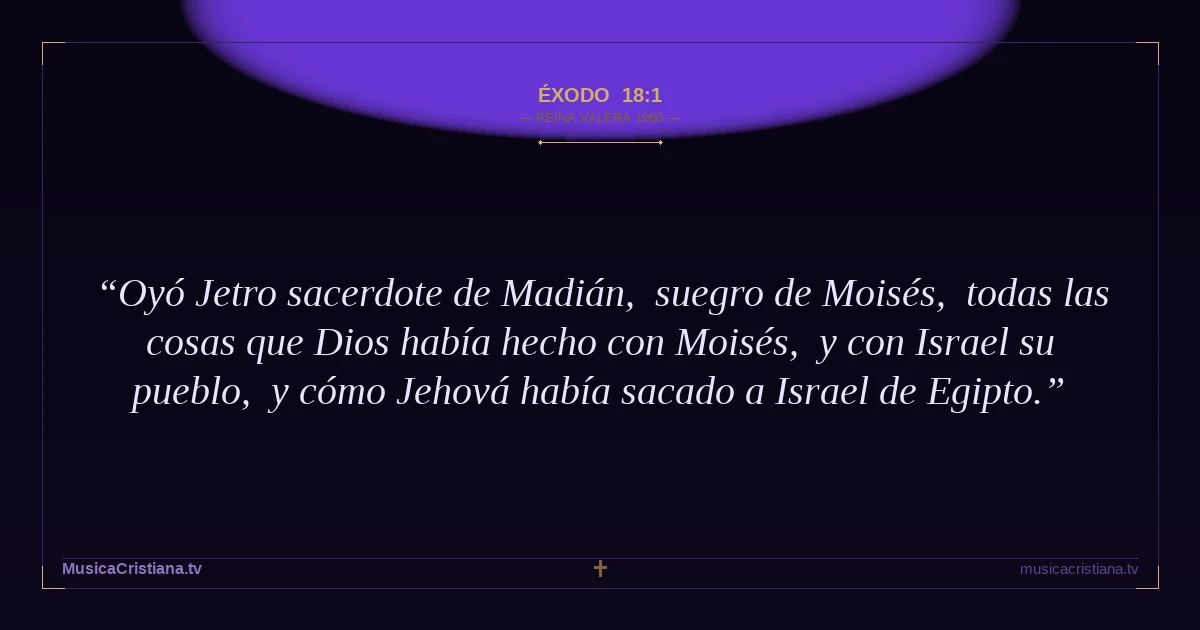 Éxodo 18:1 — Biblia Reina Valera 1960 — MusicaCristiana.tv