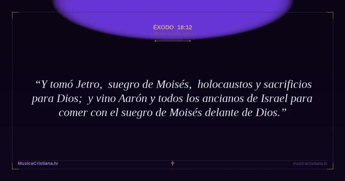 Éxodo 18:12 — Biblia Reina Valera 1960 — MusicaCristiana.tv