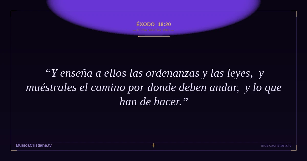 Éxodo 18:20 — Biblia Reina Valera 1960 — MusicaCristiana.tv