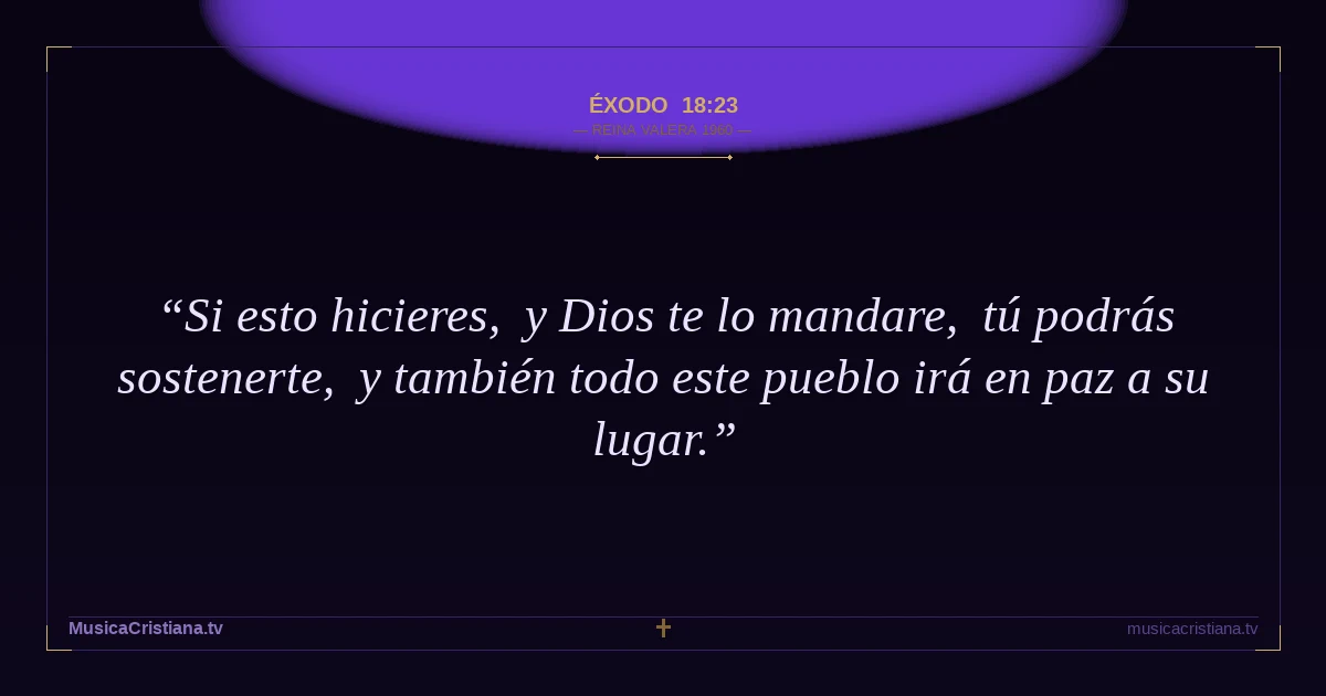 Éxodo 18:23 — Biblia Reina Valera 1960 — MusicaCristiana.tv