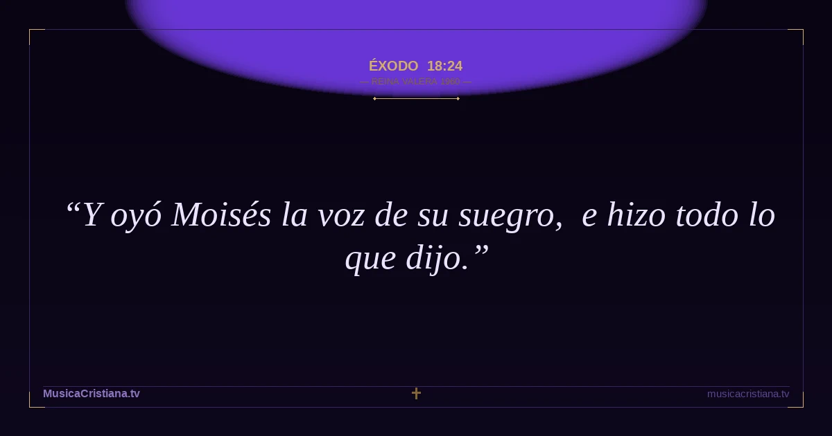 Éxodo 18:24 — Biblia Reina Valera 1960 — MusicaCristiana.tv