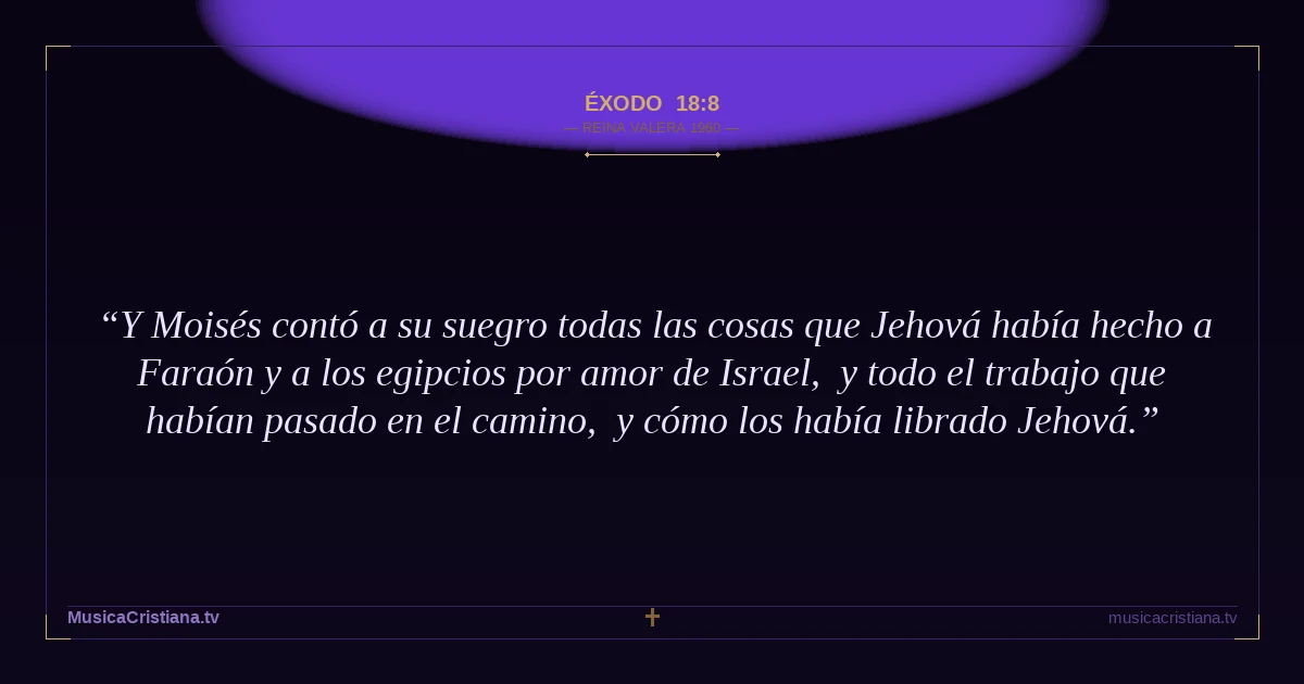 Éxodo 18:8 — Biblia Reina Valera 1960 — MusicaCristiana.tv