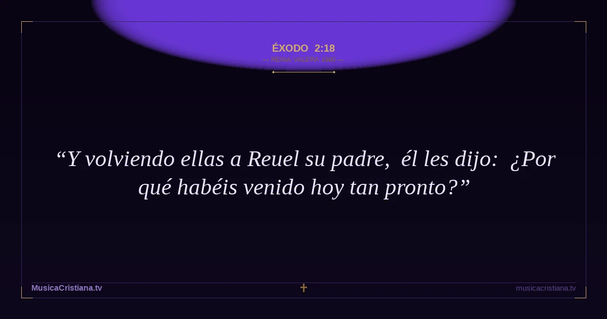 Éxodo 2:18 — Biblia Reina Valera 1960 — MusicaCristiana.tv