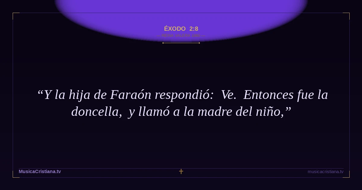 Éxodo 2:8 — Biblia Reina Valera 1960 — MusicaCristiana.tv