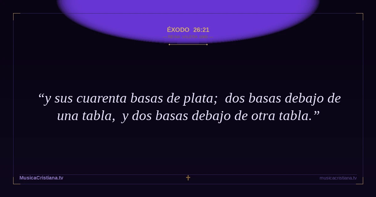 Éxodo 26:21 — Biblia Reina Valera 1960 — MusicaCristiana.tv