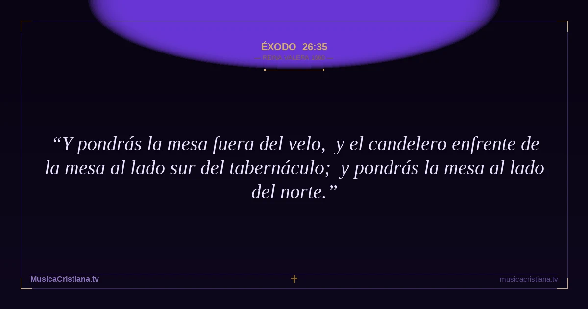 Éxodo 26:35 — Biblia Reina Valera 1960 — MusicaCristiana.tv