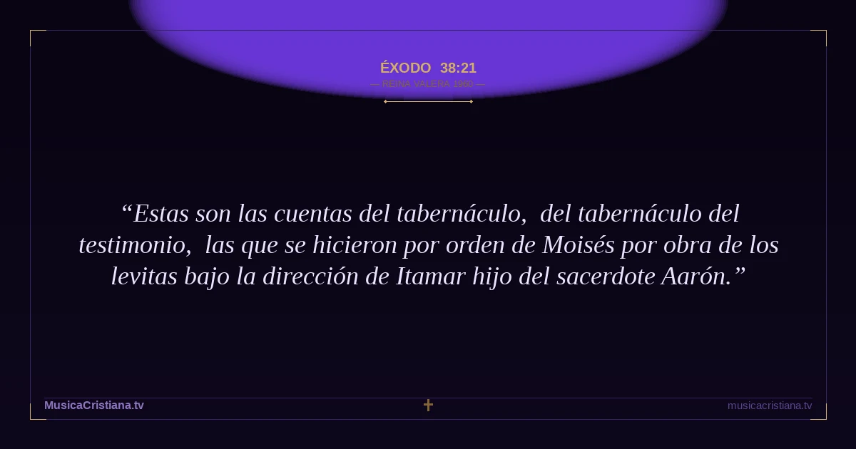 Éxodo 38:21 — Biblia Reina Valera 1960 — MusicaCristiana.tv