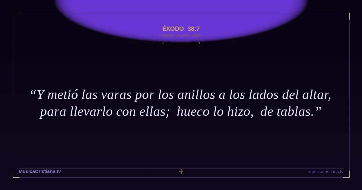 Éxodo 38:7 — Biblia Reina Valera 1960 — MusicaCristiana.tv