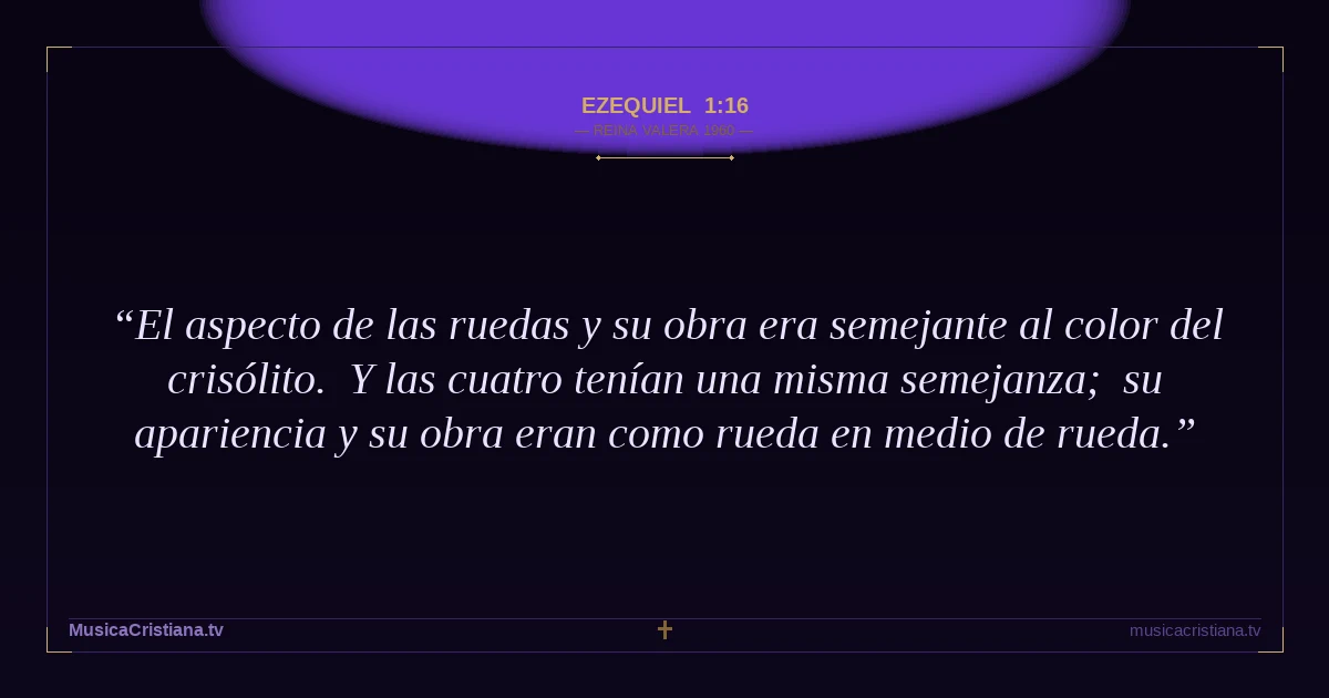 Ezequiel 1:16 — Biblia Reina Valera 1960 — MusicaCristiana.tv